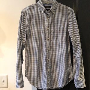 Banana Republic blue and white button down shirt